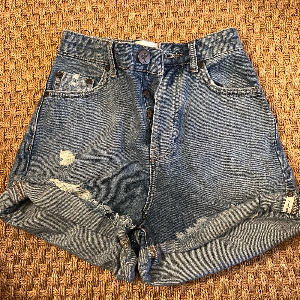 NWT ONE TEASPOON high waist blue jean bandits cutoff shorts